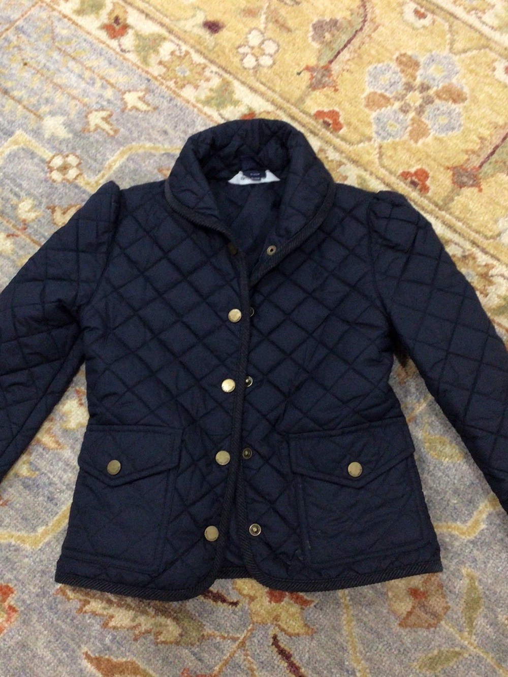 Ralph Lauren Classic Quilted Girls Jacket - Navy